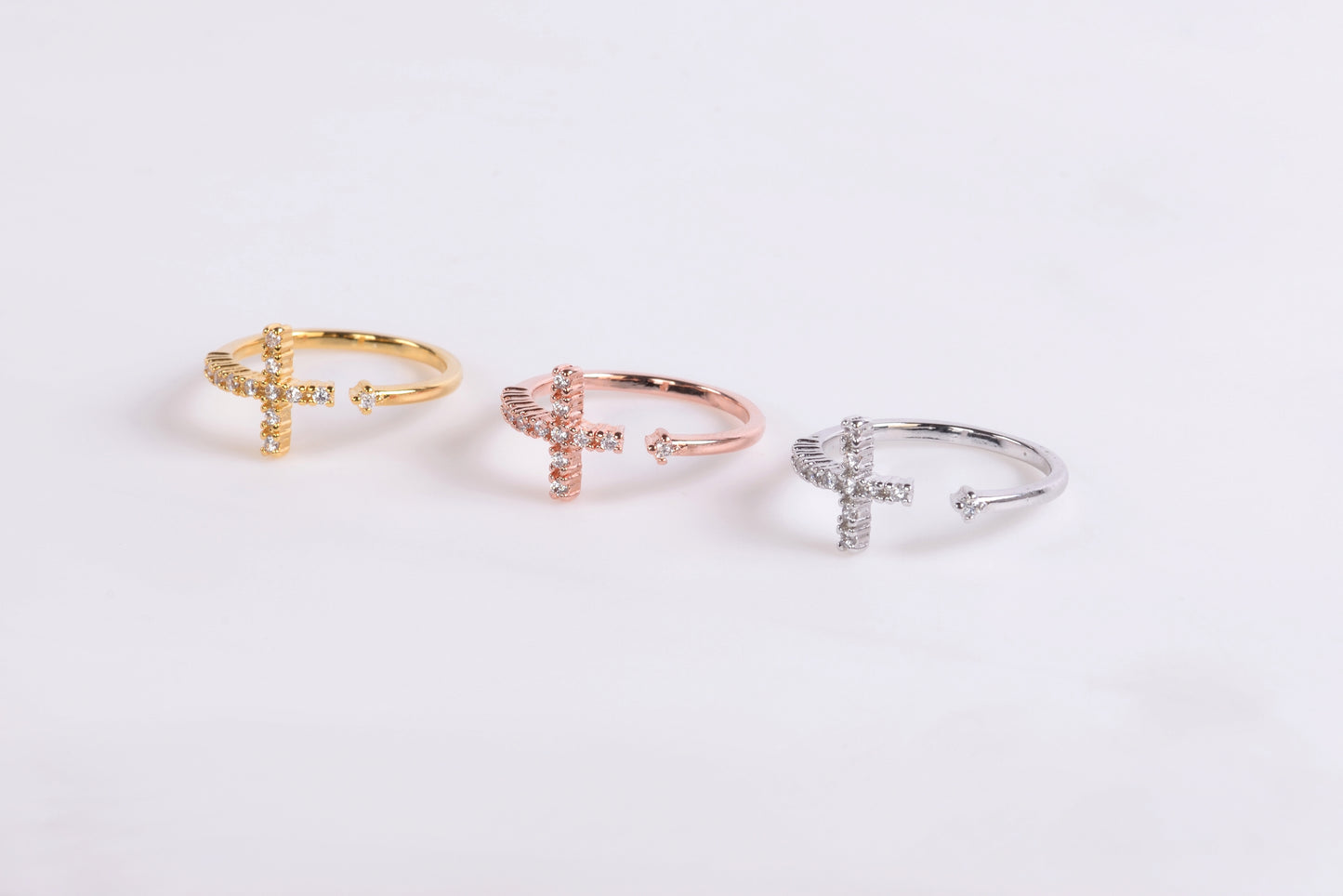 Crystal Cross Ring