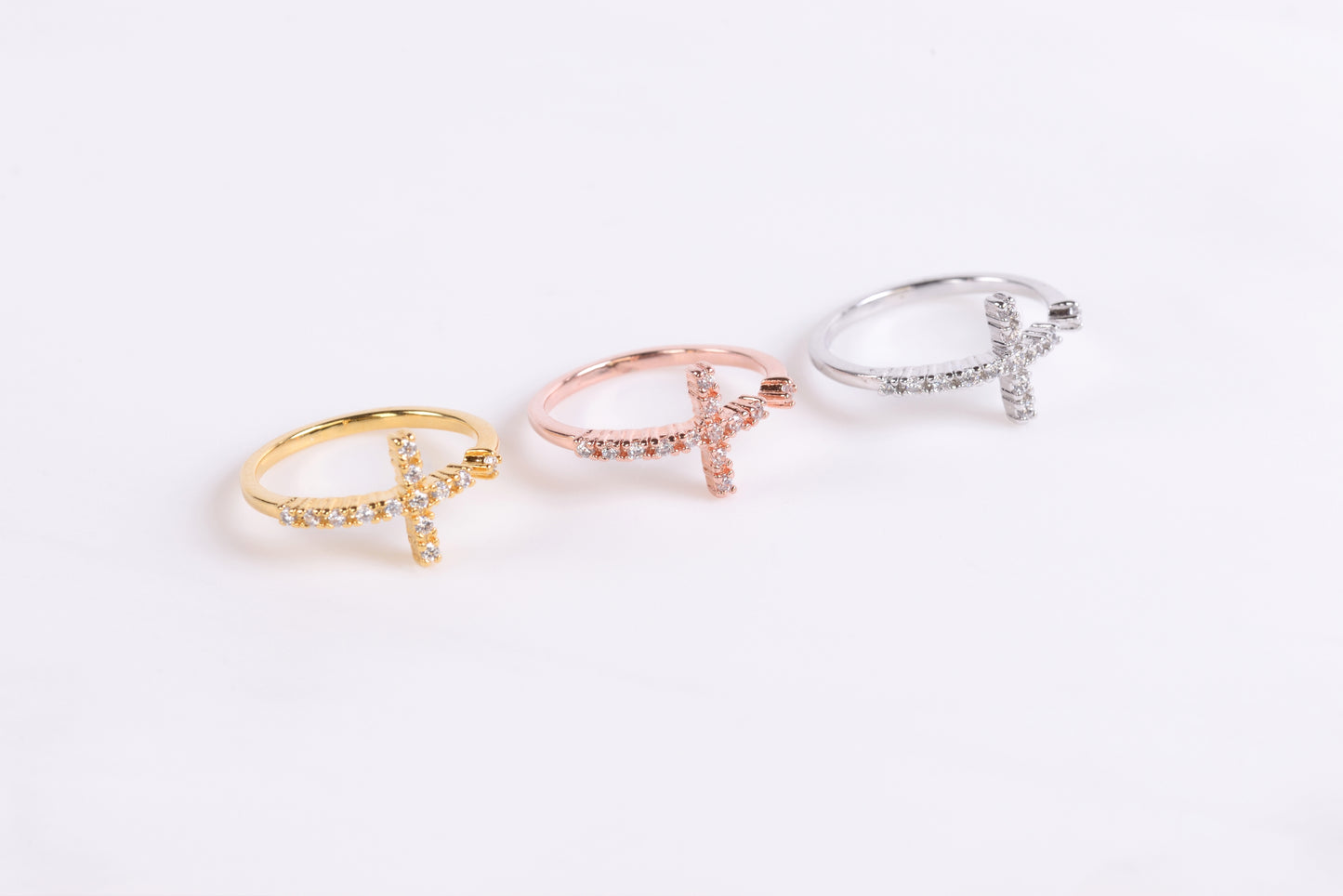 Crystal Cross Ring