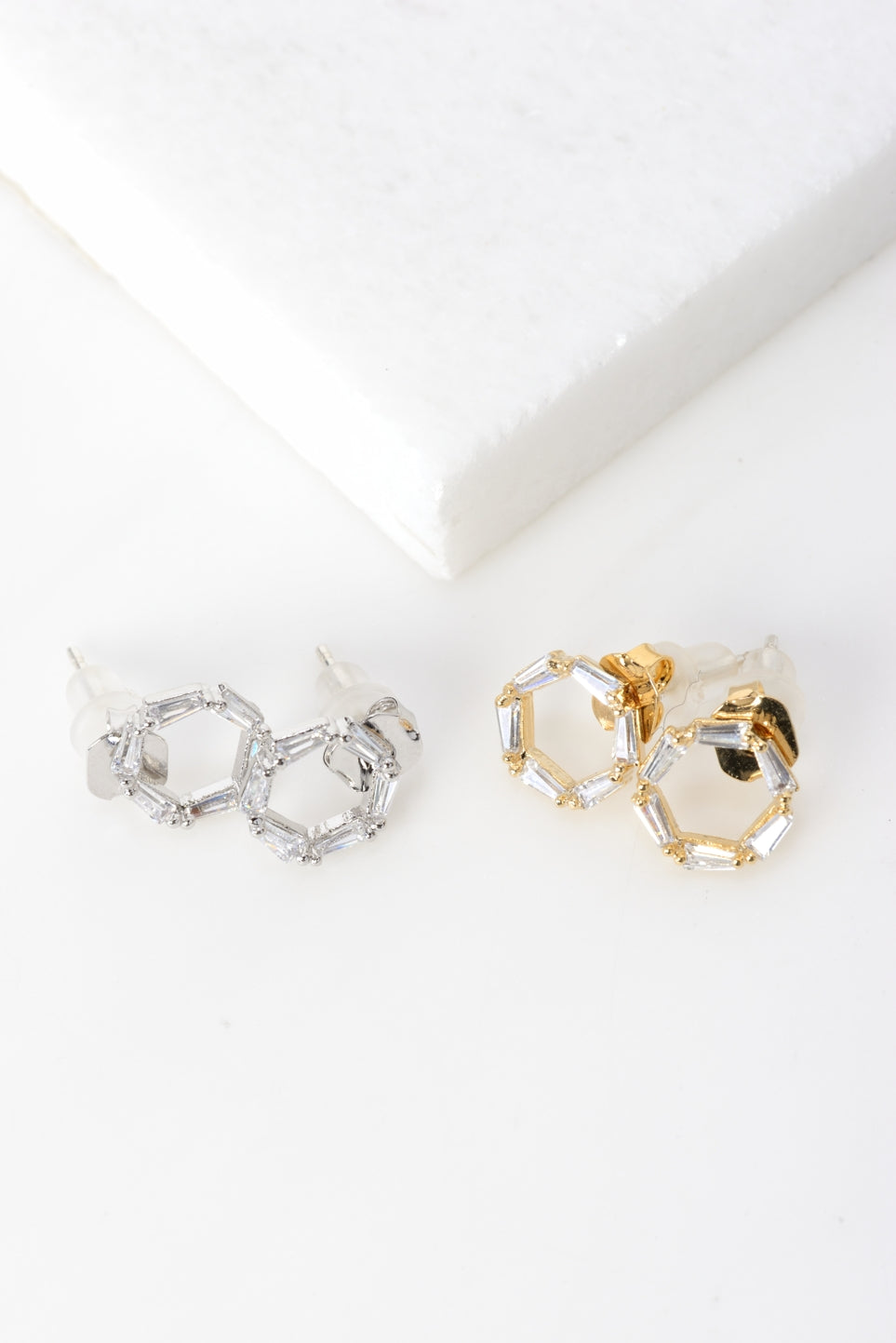 Chelsea Crystal Hexagon Earrings