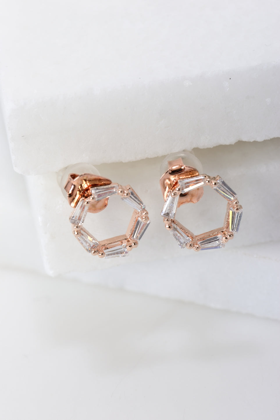 Chelsea Crystal Hexagon Earrings