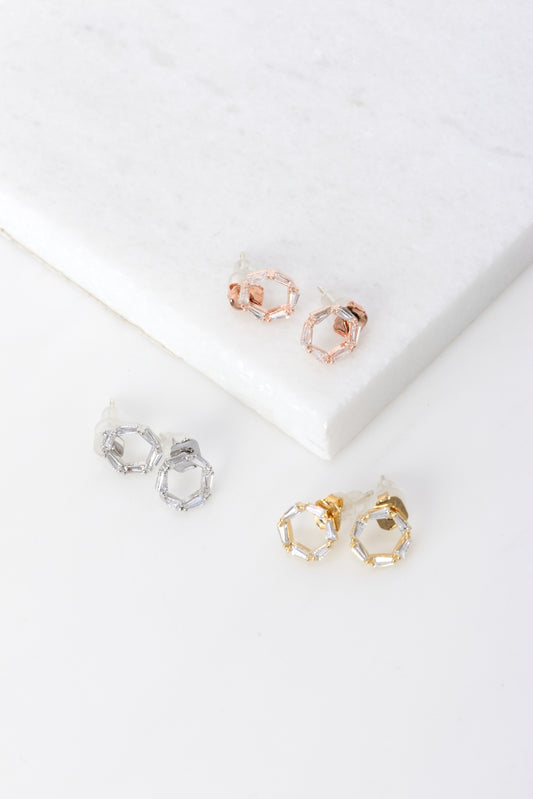 Chelsea Crystal Hexagon Earrings