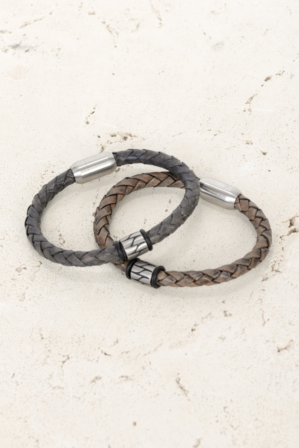 Round Bead Leather Bracelet