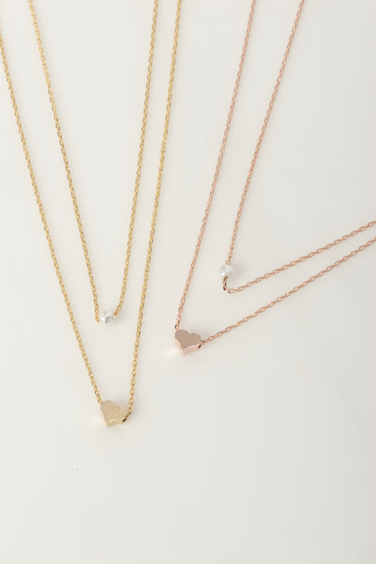 Pearl Heart Layered Necklaces