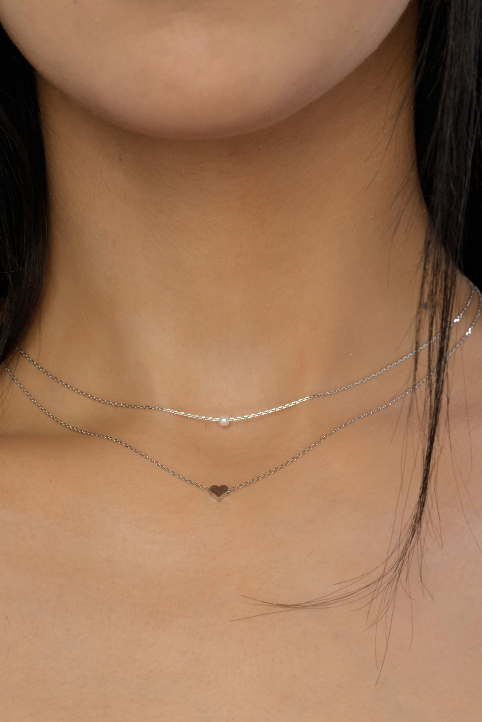 Pearl Heart Layered Necklaces