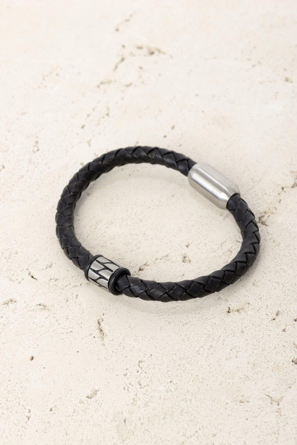 Round Bead Leather Bracelet