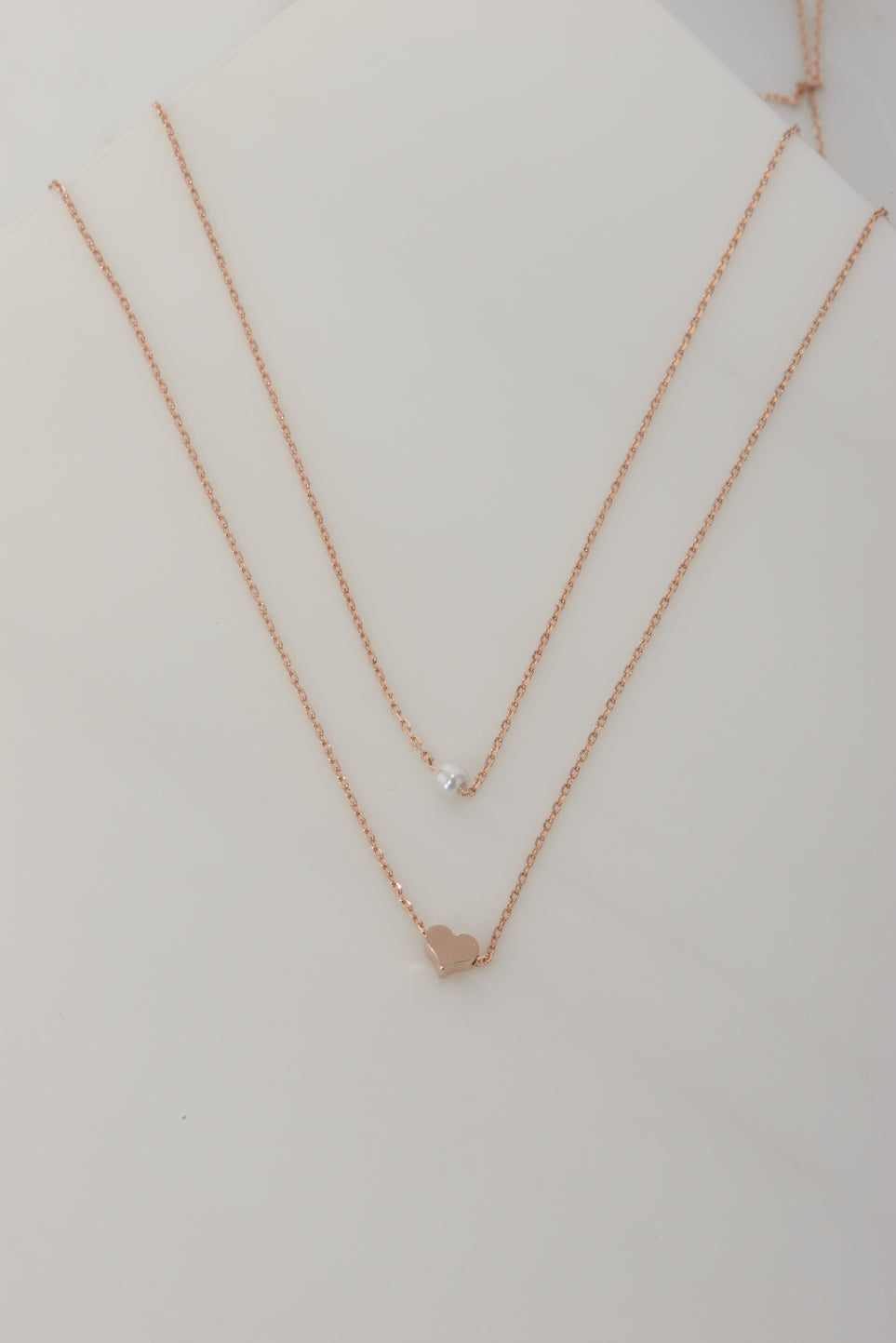 Pearl Heart Layered Necklaces