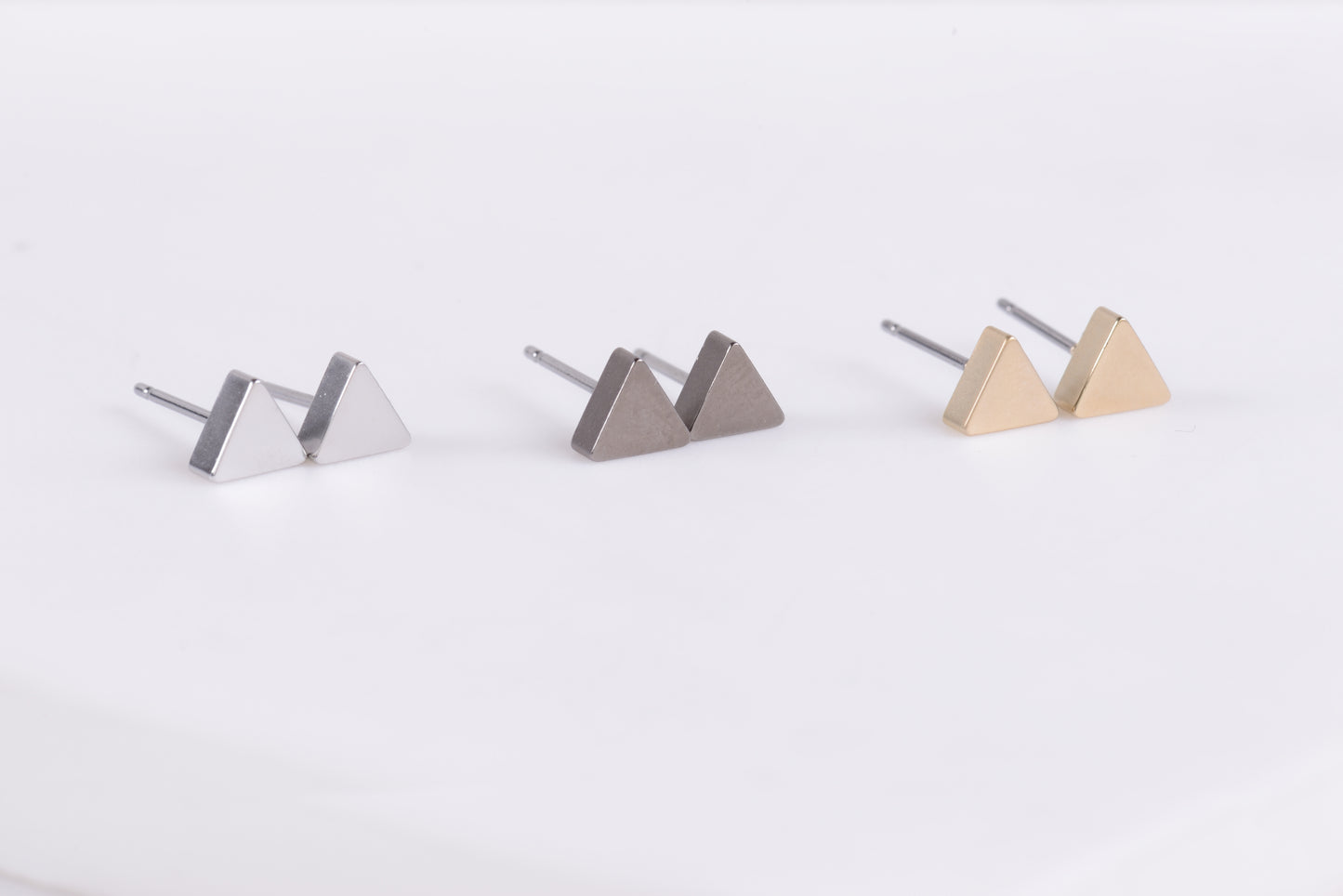 Tiny Triangle Stud Earrings