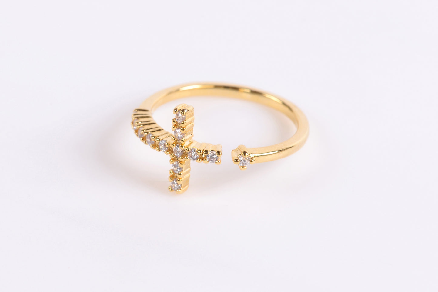 Crystal Cross Ring