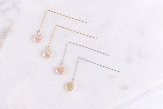 Pearl Love Threader Earrings