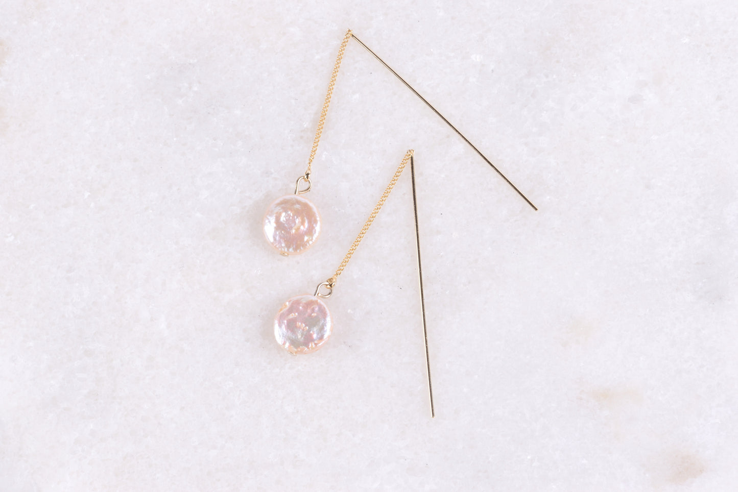 Pearl Love Threader Earrings